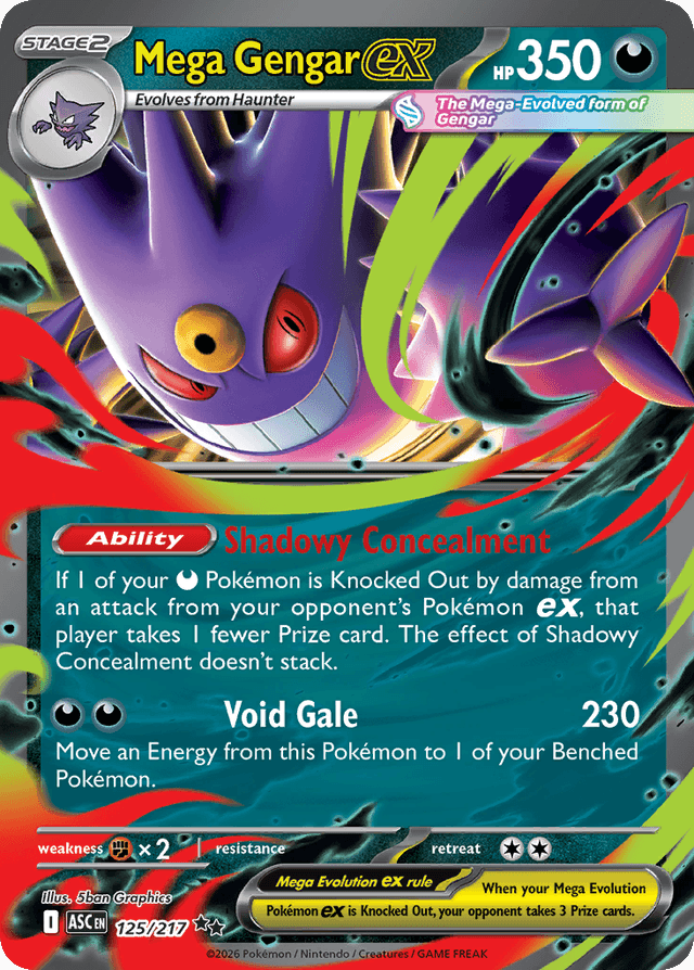 Carta Mega Gengar ex 125/217 do set Ascended Heroes — Pokémon TCG | Bynx