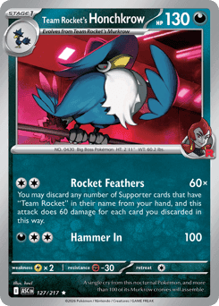 Team Rocket's Honchkrow 127/217 — Heróis Excelsos