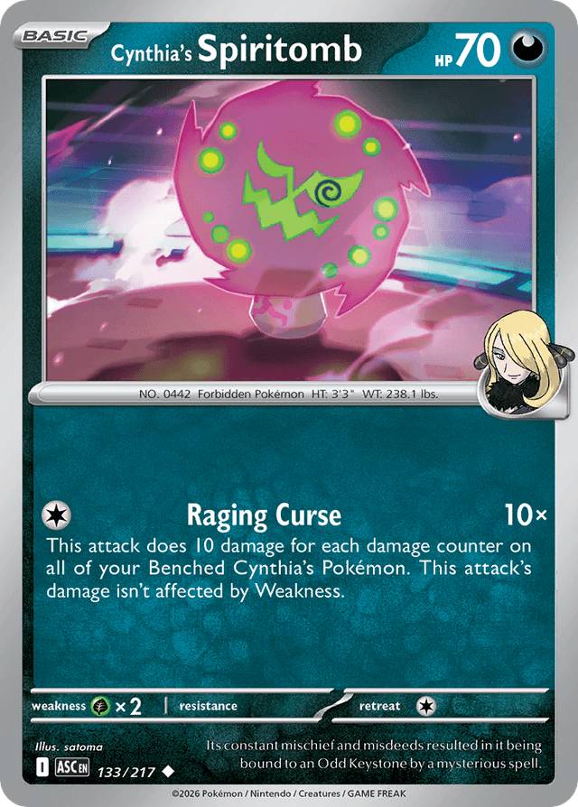 Carta Cynthia's Spiritomb 133/217 do set Ascended Heroes — Pokémon TCG | Bynx