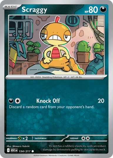 Carta Scraggy 134/217 do set Ascended Heroes — Pokémon TCG | Bynx