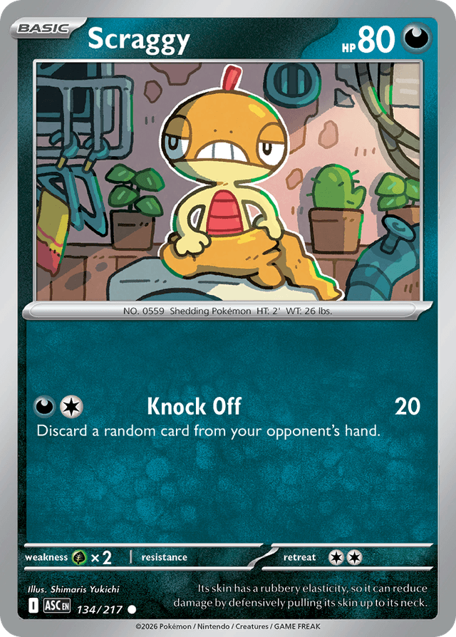 Carta Scraggy 134/217 do set Ascended Heroes — Pokémon TCG | Bynx