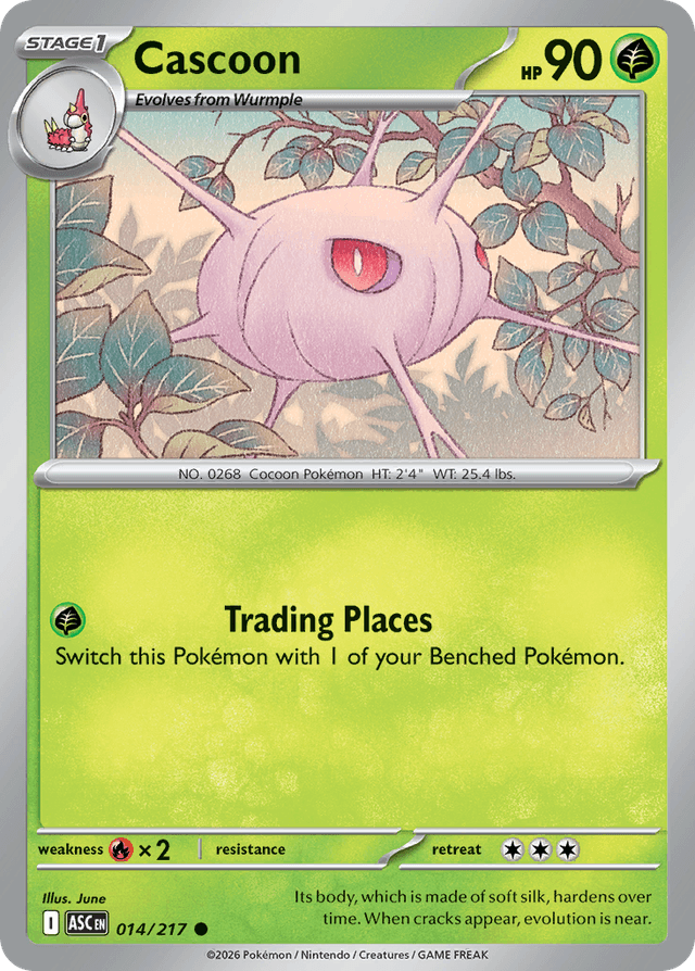 Carta Cascoon 14/217 do set Ascended Heroes — Pokémon TCG | Bynx