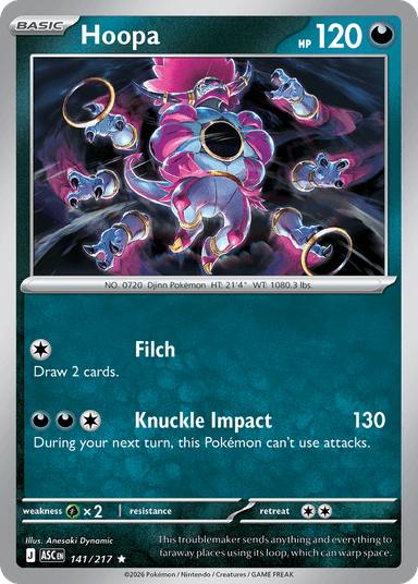 Carta Hoopa 141/217 do set Ascended Heroes — Pokémon TCG | Bynx