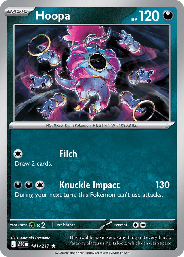 Carta Hoopa 141/217 do set Ascended Heroes — Pokémon TCG | Bynx