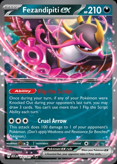 Carta Fezandipiti ex 142/217 do set Ascended Heroes — Pokémon TCG | Bynx