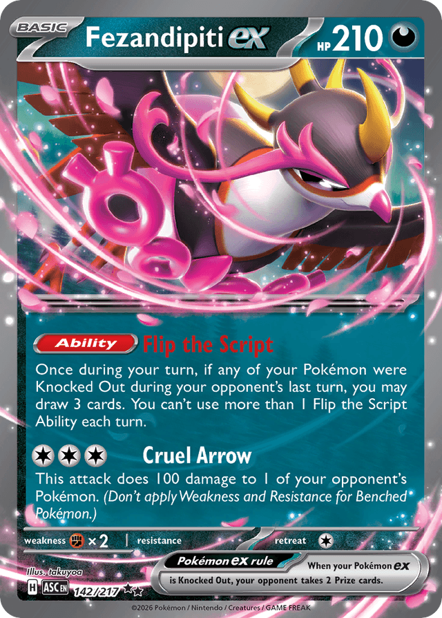 Carta Fezandipiti ex 142/217 do set Ascended Heroes — Pokémon TCG | Bynx