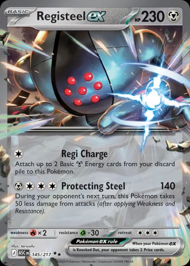 Carta Registeel ex 145/217 do set Ascended Heroes — Pokémon TCG | Bynx