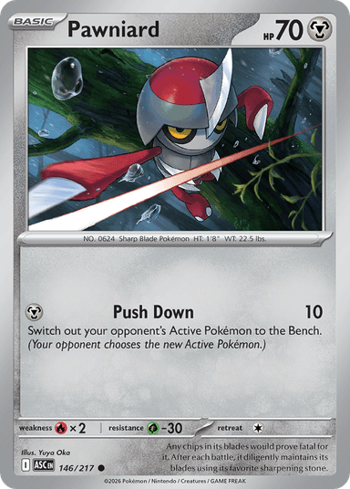 Carta Pawniard 146/217 do set Ascended Heroes — Pokémon TCG | Bynx