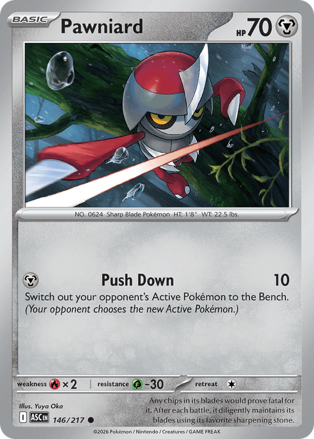Carta Pawniard 146/217 do set Ascended Heroes — Pokémon TCG | Bynx