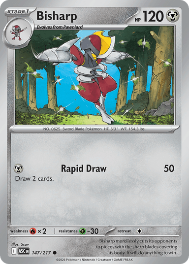 Carta Bisharp 147/217 do set Ascended Heroes — Pokémon TCG | Bynx