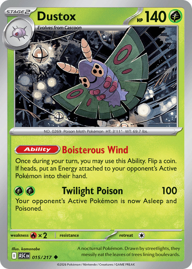 Carta Dustox 15/217 do set Ascended Heroes — Pokémon TCG | Bynx