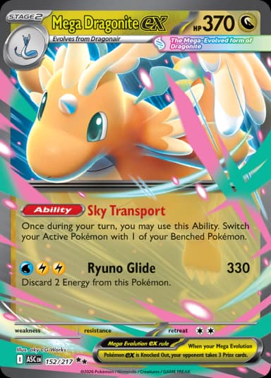 Carta Mega Dragonite ex 152/217 do set Ascended Heroes — Pokémon TCG | Bynx