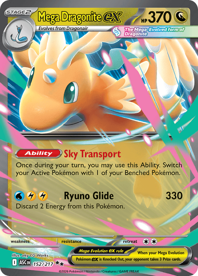 Carta Mega Dragonite ex 152/217 do set Ascended Heroes — Pokémon TCG | Bynx