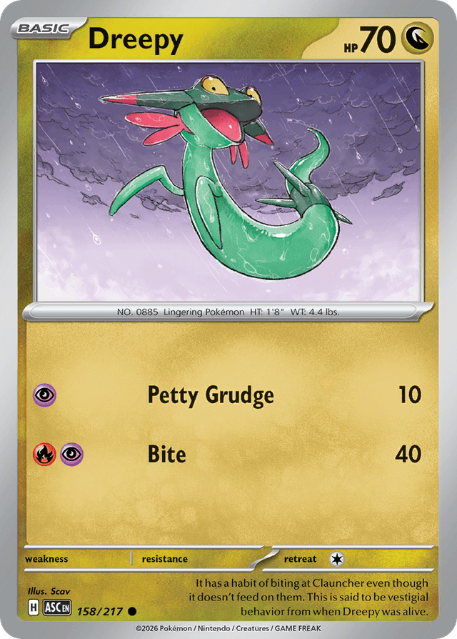 Carta Dreepy 158/217 do set Ascended Heroes — Pokémon TCG | Bynx