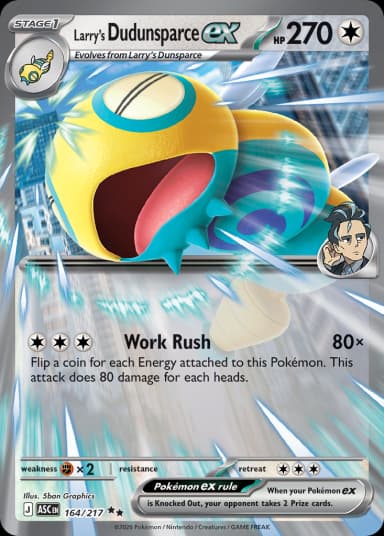 Carta Larry's Dudunsparce ex 164/217 do set Ascended Heroes — Pokémon TCG | Bynx