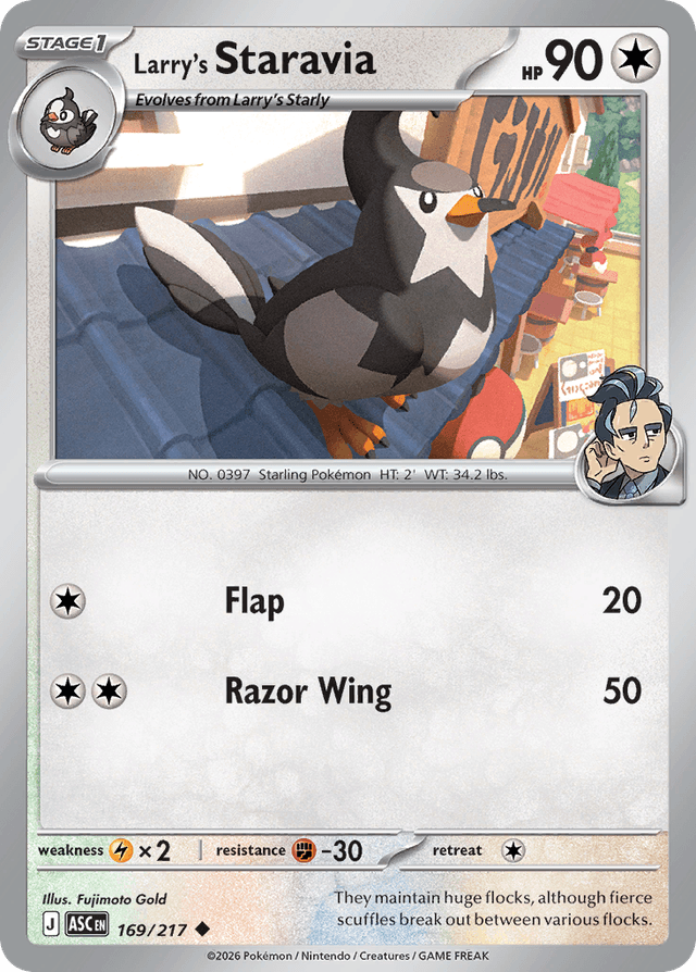 Carta Larry's Staravia 169/217 do set Ascended Heroes — Pokémon TCG | Bynx