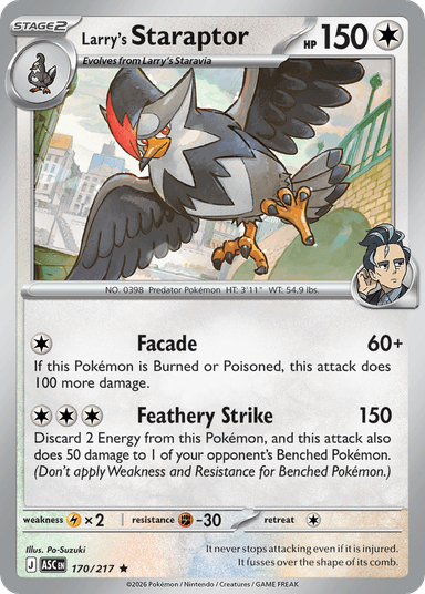 Carta Larry's Staraptor 170/217 do set Ascended Heroes — Pokémon TCG | Bynx