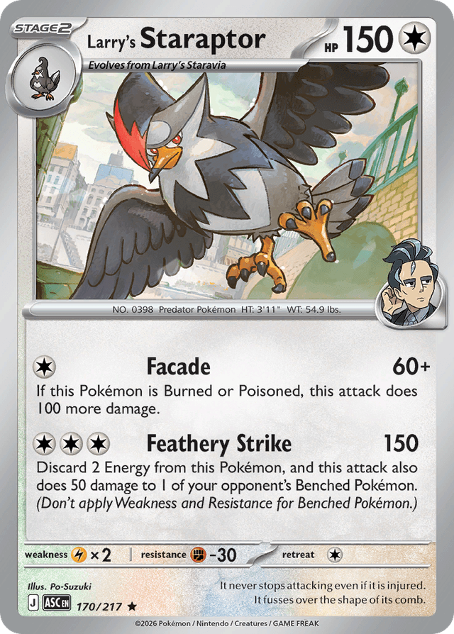 Carta Larry's Staraptor 170/217 do set Ascended Heroes — Pokémon TCG | Bynx