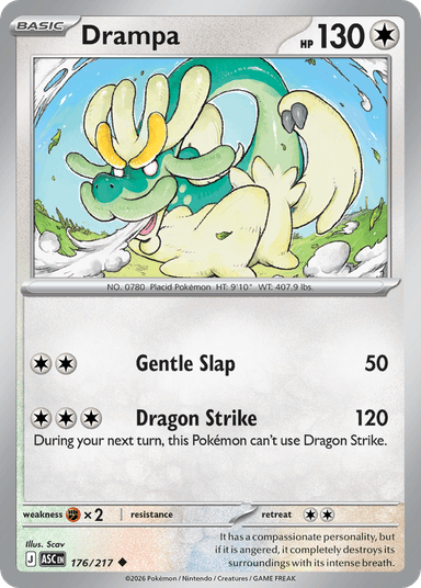 Carta Drampa 176/217 do set Ascended Heroes — Pokémon TCG | Bynx