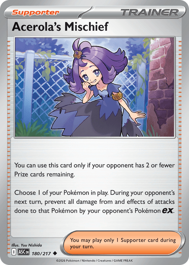 Carta Acerola's Mischief 180/217 do set Ascended Heroes — Pokémon TCG | Bynx