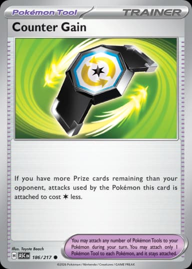 Carta Counter Gain 186/217 do set Ascended Heroes — Pokémon TCG | Bynx