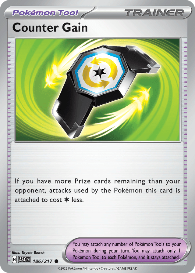 Carta Counter Gain 186/217 do set Ascended Heroes — Pokémon TCG | Bynx