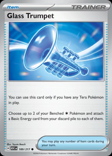 Carta Glass Trumpet 189/217 do set Ascended Heroes — Pokémon TCG | Bynx