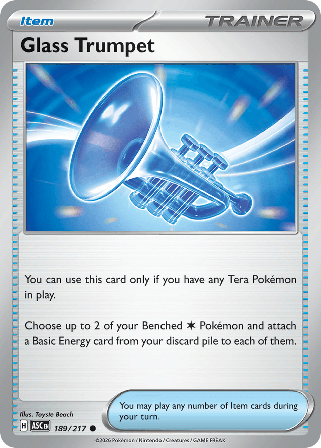 Carta Glass Trumpet 189/217 do set Ascended Heroes — Pokémon TCG | Bynx