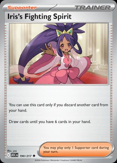 Carta Iris's Fighting Spirit 190/217 do set Ascended Heroes — Pokémon TCG | Bynx