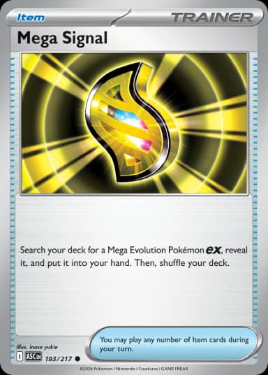 Carta Mega Signal 193/217 do set Ascended Heroes — Pokémon TCG | Bynx