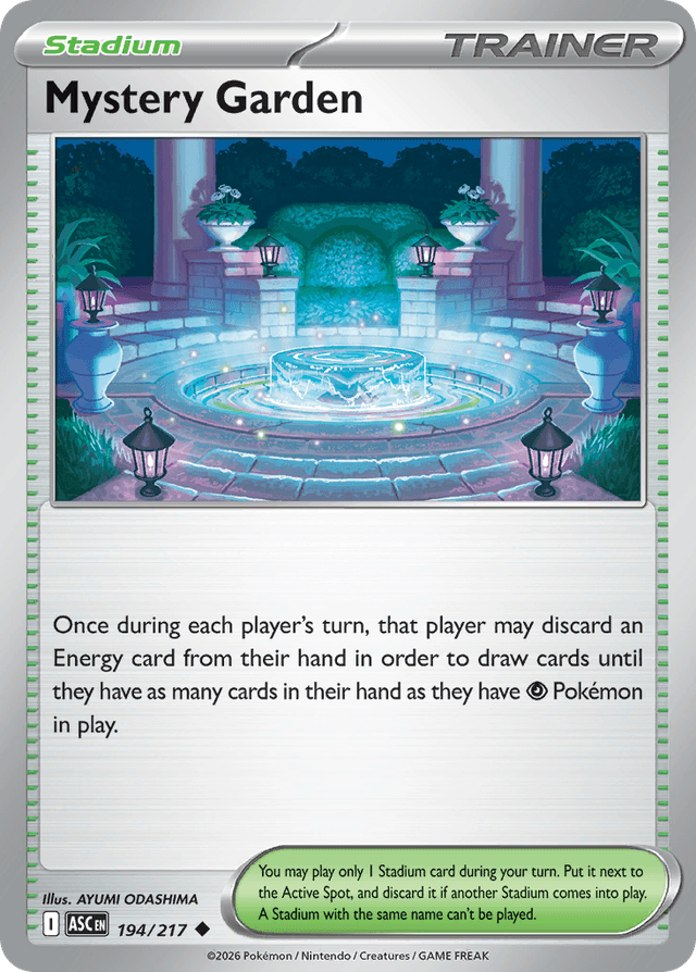 Carta Mystery Garden 194/217 do set Ascended Heroes — Pokémon TCG | Bynx