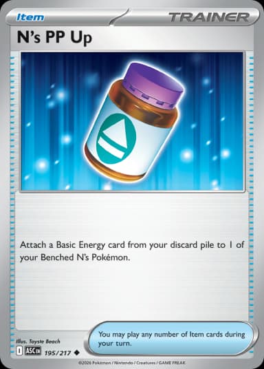 Carta N's PP Up 195/217 do set Ascended Heroes — Pokémon TCG | Bynx
