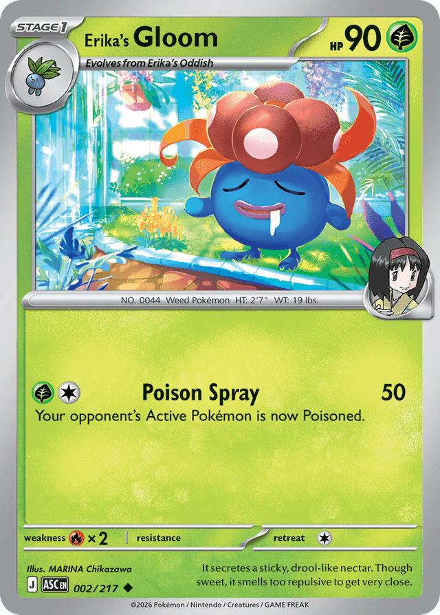 Carta Erika's Gloom 2/217 do set Ascended Heroes — Pokémon TCG | Bynx