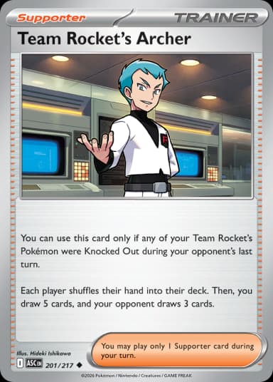 Carta Team Rocket's Archer 201/217 do set Ascended Heroes — Pokémon TCG | Bynx