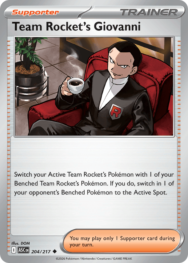 Carta Team Rocket's Giovanni 204/217 do set Ascended Heroes — Pokémon TCG | Bynx