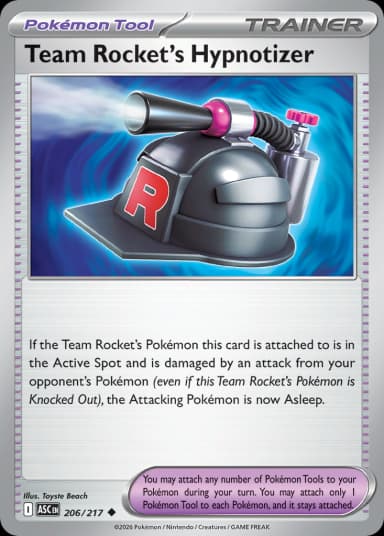Carta Team Rocket's Hypnotizer 206/217 do set Ascended Heroes — Pokémon TCG | Bynx