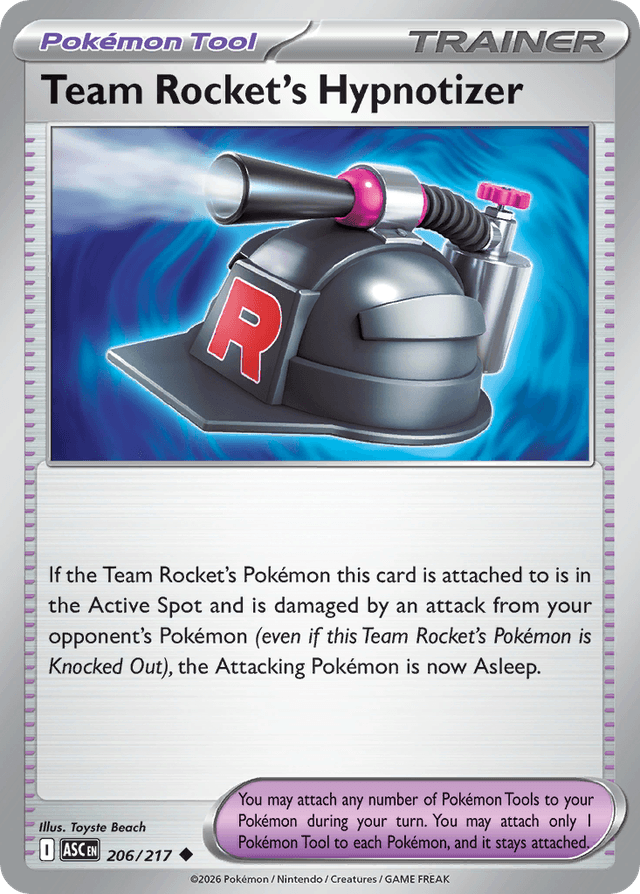 Carta Team Rocket's Hypnotizer 206/217 do set Ascended Heroes — Pokémon TCG | Bynx