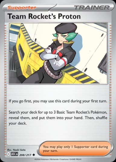 Carta Team Rocket's Proton 208/217 do set Ascended Heroes — Pokémon TCG | Bynx