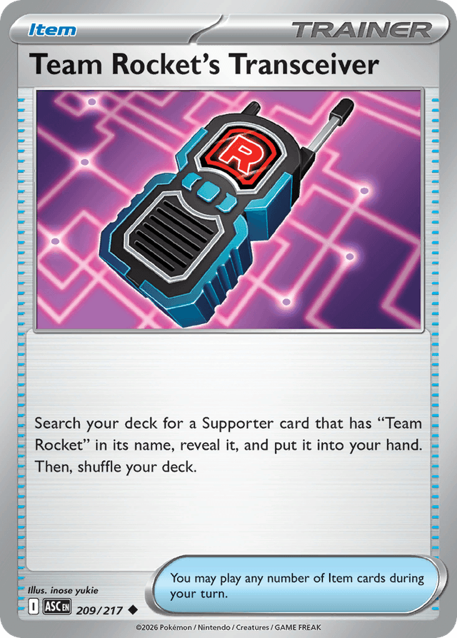Carta Team Rocket's Transceiver 209/217 do set Ascended Heroes — Pokémon TCG | Bynx