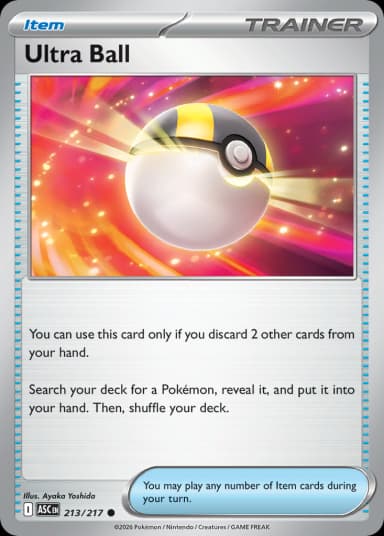 Carta Ultra Ball 213/217 do set Ascended Heroes — Pokémon TCG | Bynx