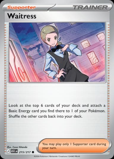 Carta Waitress 215/217 do set Ascended Heroes — Pokémon TCG | Bynx