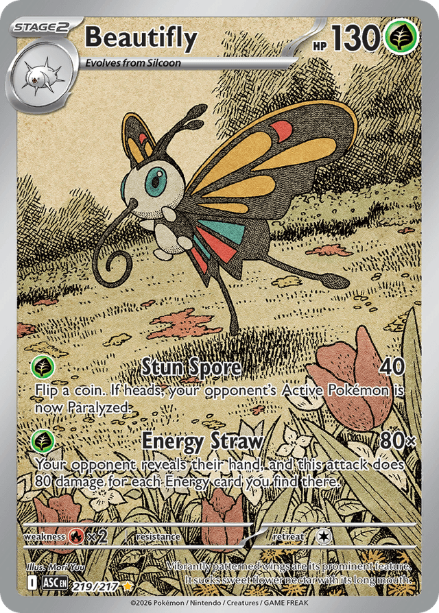 Carta Beautifly 219/217 do set Ascended Heroes — Pokémon TCG | Bynx