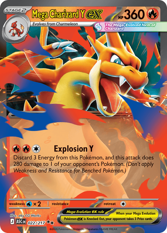 Carta Mega Charizard Y ex 22/217 do set Ascended Heroes — Pokémon TCG | Bynx