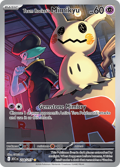Carta Team Rocket's Mimikyu 238/217 do set Ascended Heroes — Pokémon TCG | Bynx