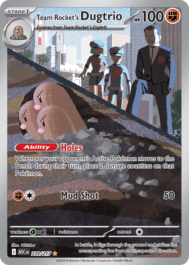 Carta Team Rocket's Dugtrio 239/217 do set Ascended Heroes — Pokémon TCG | Bynx