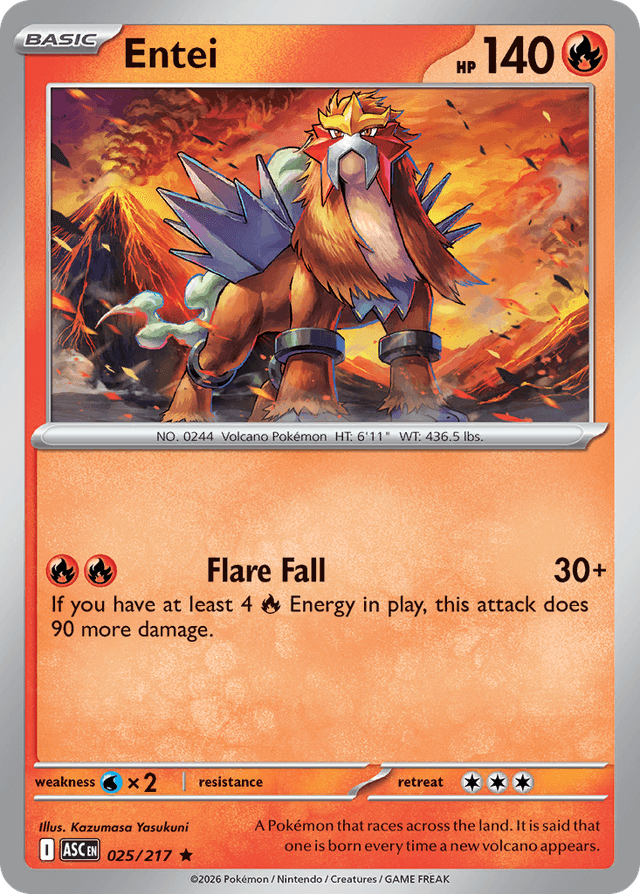 Carta Entei 25/217 do set Ascended Heroes — Pokémon TCG | Bynx