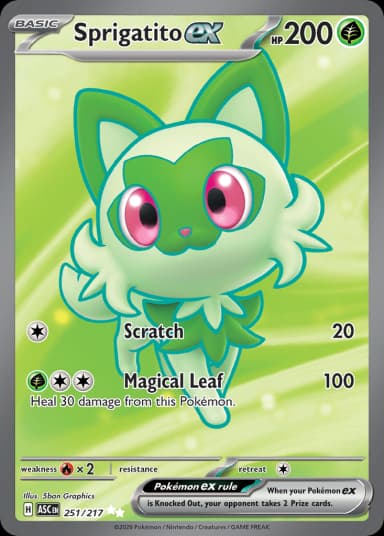Carta Sprigatito ex 251/217 do set Ascended Heroes — Pokémon TCG | Bynx