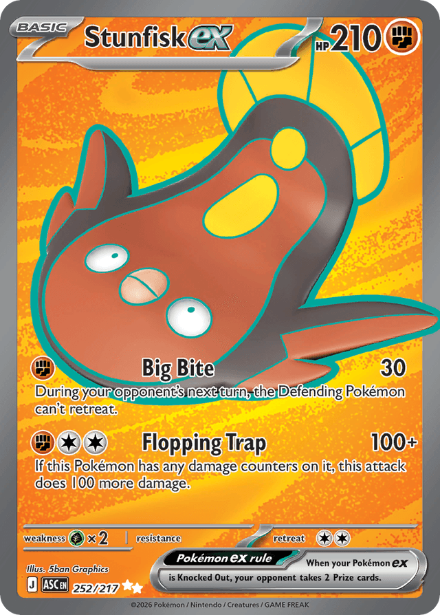 Carta Stunfisk ex 252/217 do set Ascended Heroes — Pokémon TCG | Bynx
