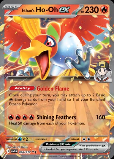 Carta Ethan's Ho-Oh ex 26/217 do set Ascended Heroes — Pokémon TCG | Bynx