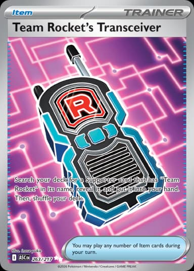 Carta Team Rocket's Transceiver 263/217 do set Ascended Heroes — Pokémon TCG | Bynx